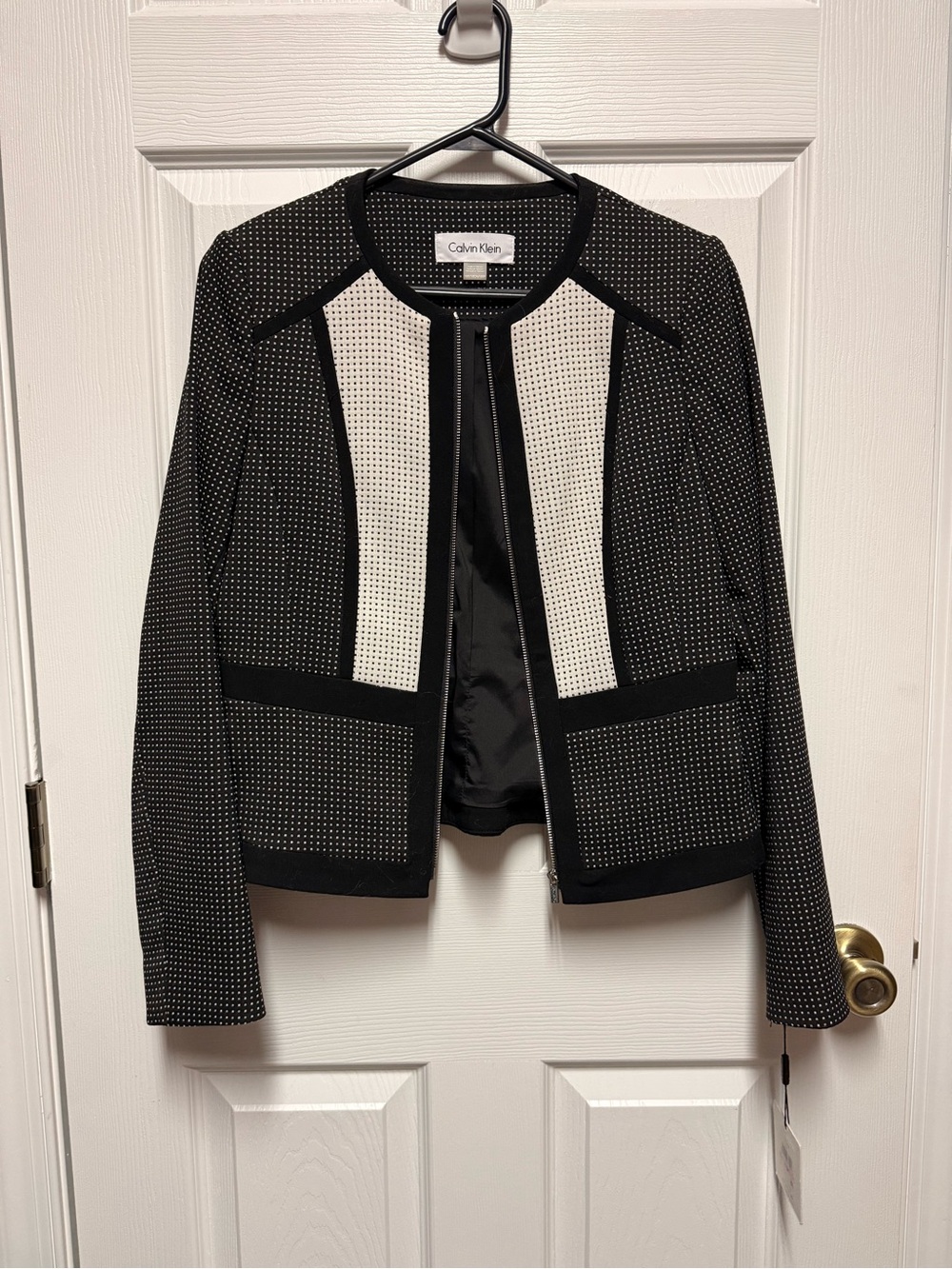 Calvin Klein Black and White Structured Blazer